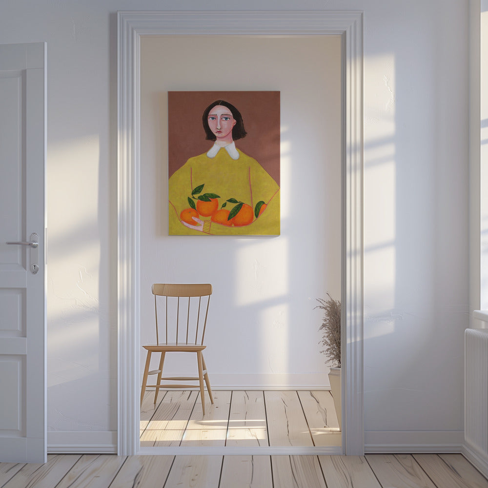 Dame met sinaasappels | Canvas