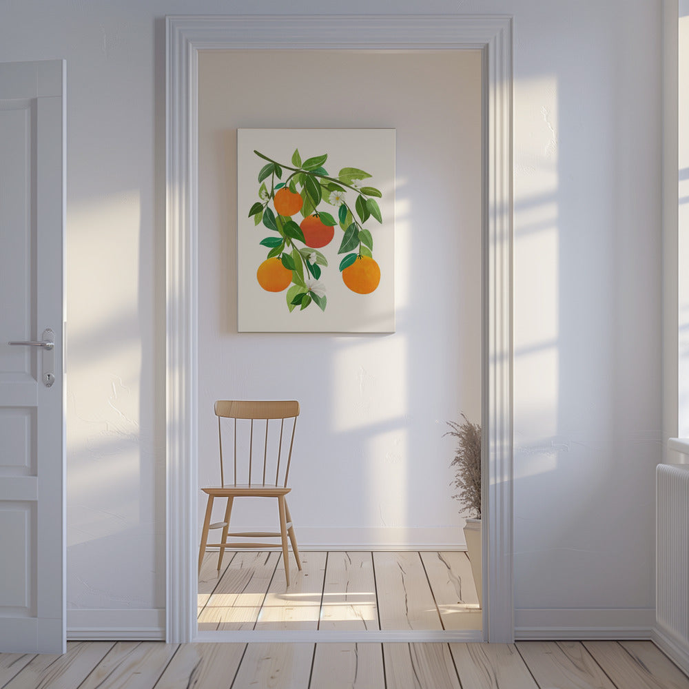 Sinaasappels en bloesems II | Canvas