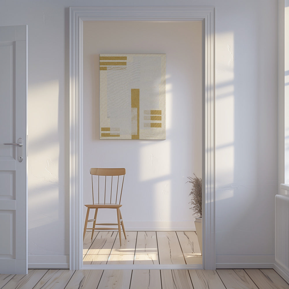 Gouden geometrische stroom | Canvas