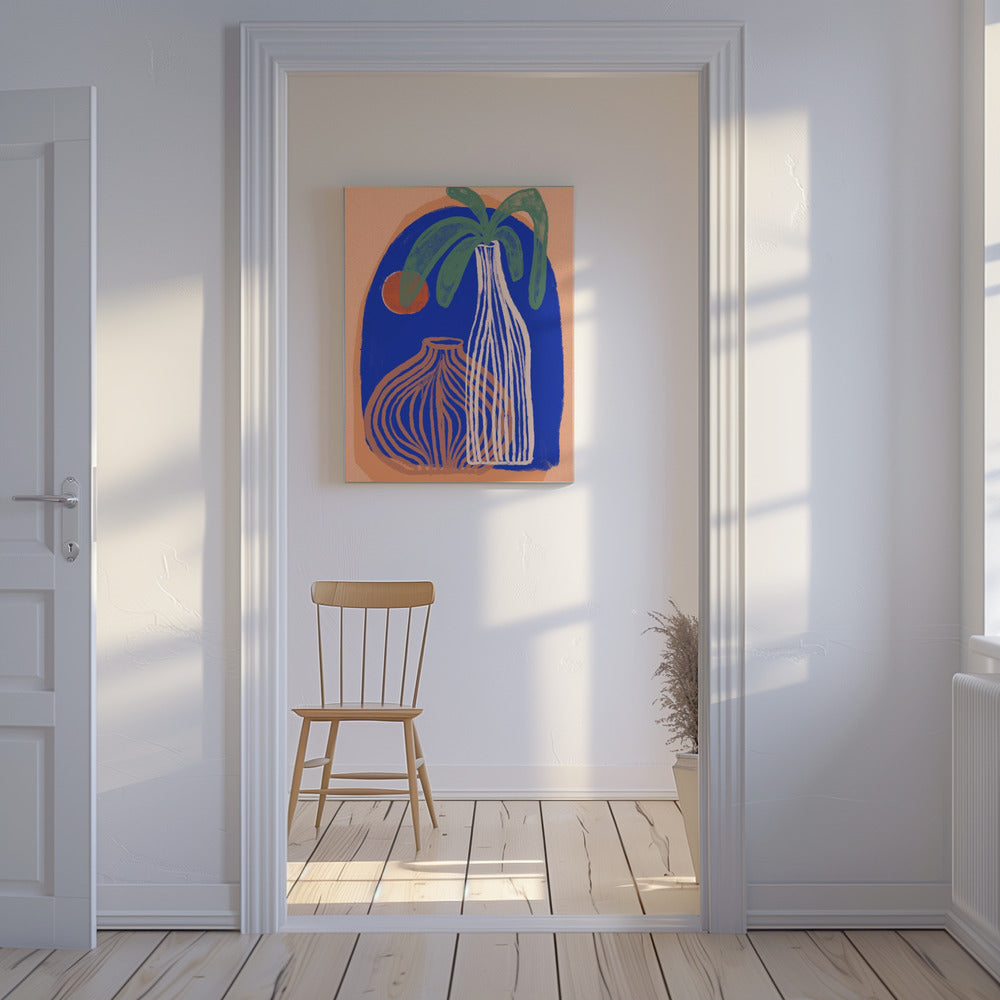 Blauwe Oase Vazen | Canvas