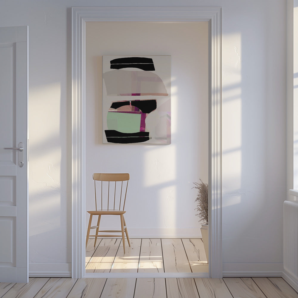 Gekleurd Abstract Zwart Nr. 1 | Canvas