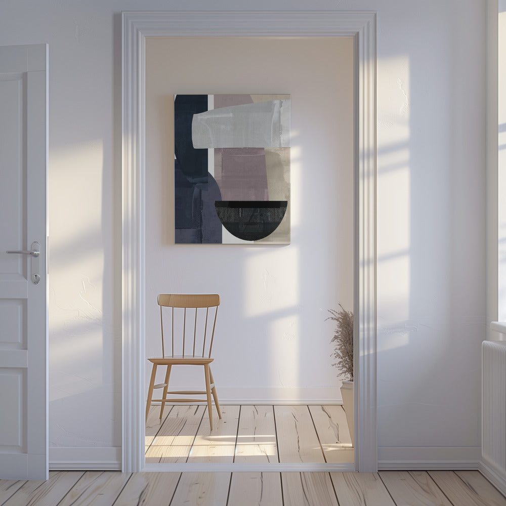 Marineblauwe vormen nr. 2 | Canvas