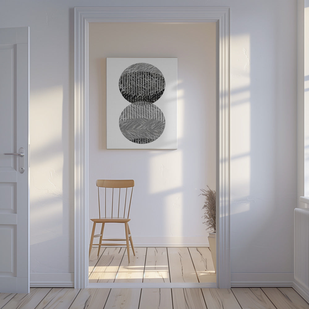 Zwartgrijze stippen Bauhaus nr. 3 | Canvas