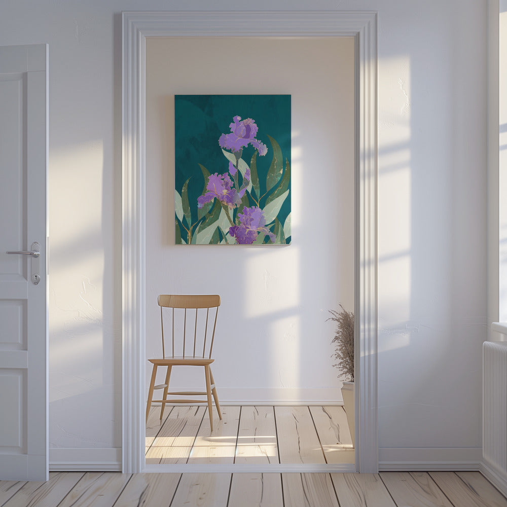Iris Flower Turquoise | Canvas