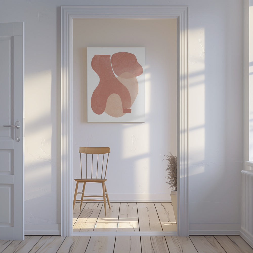 Perzikpapier-knipselcompositie nr. 2 | Canvas