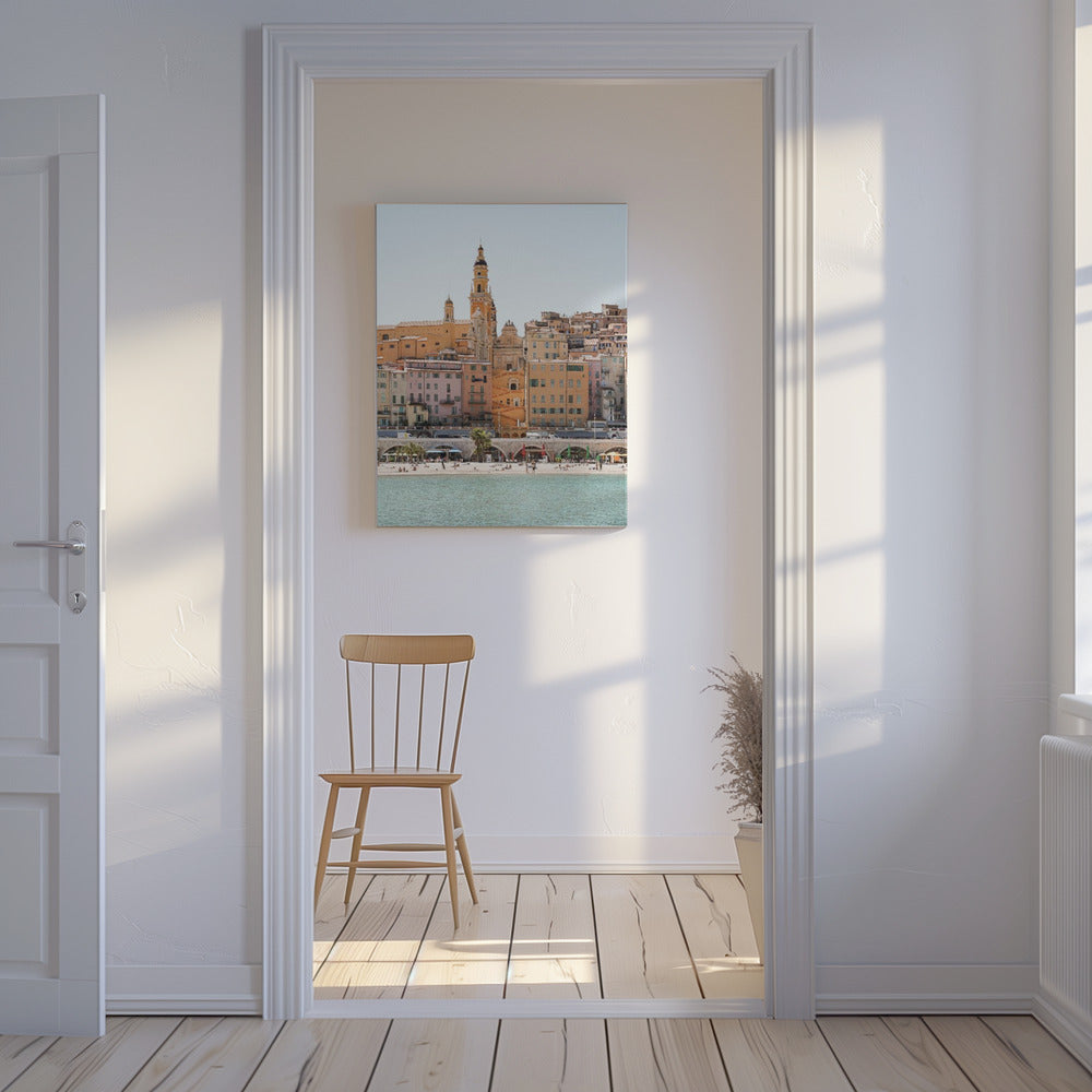 Skyline van Menton | Canvas