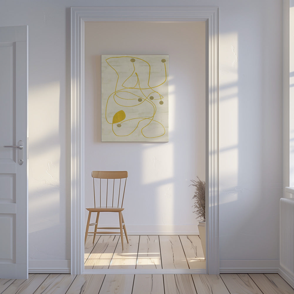 Neutrale lijnen en stippen 2 | Canvas