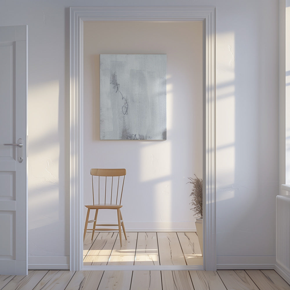 Echo's in wit en grafiet | Canvas