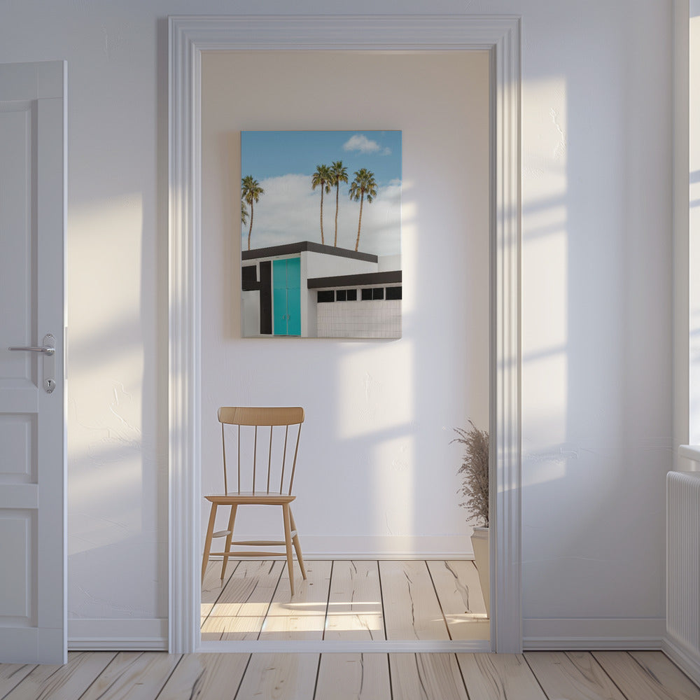 Turquoiseblauwe deuren in een modern huis | Canvas