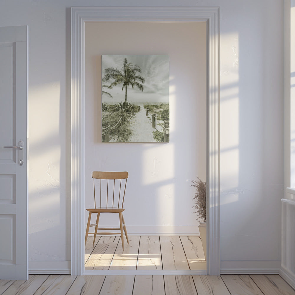 Vintage pad naar het strand | Canvas