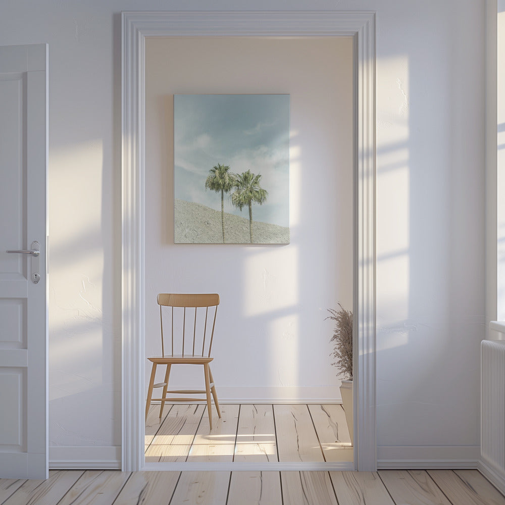 Vintage palmbomen in de woestijn | Canvas
