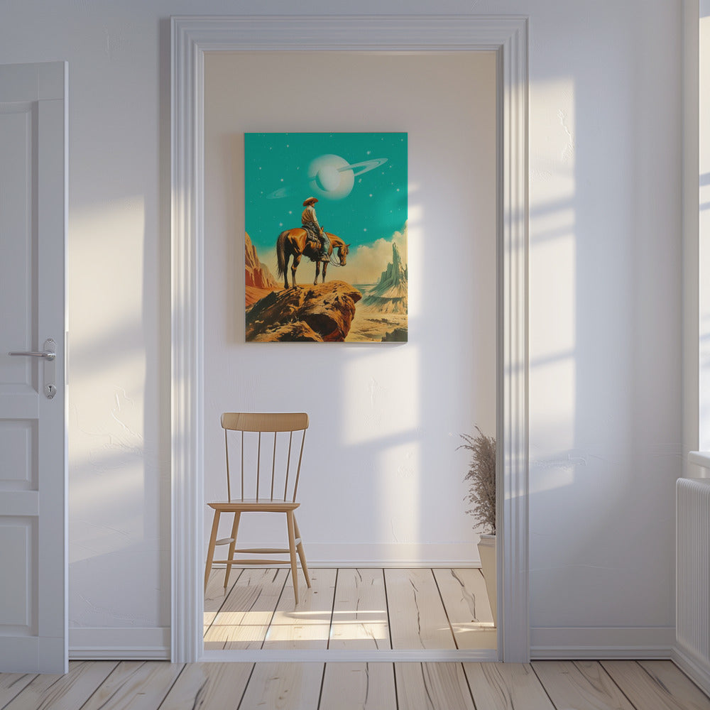 Een westerse astronaut | Canvas