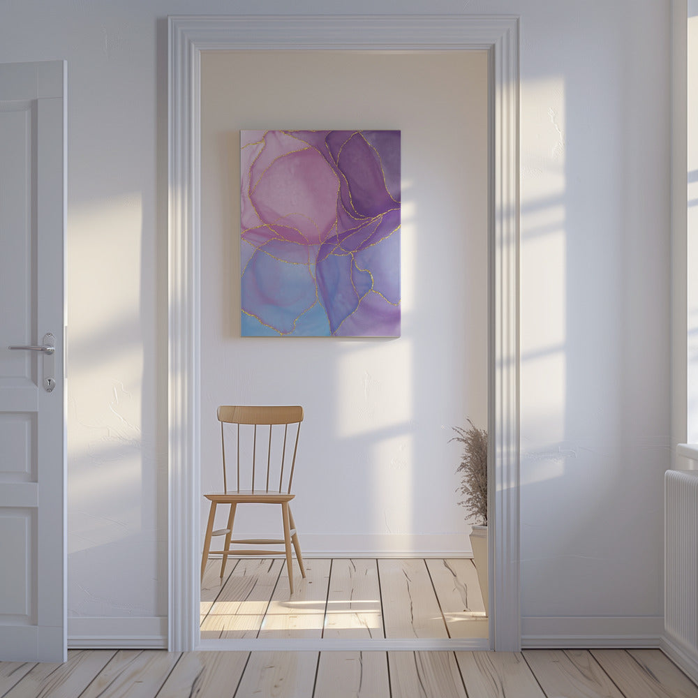 Abstract Pastel & Gold | Canvas