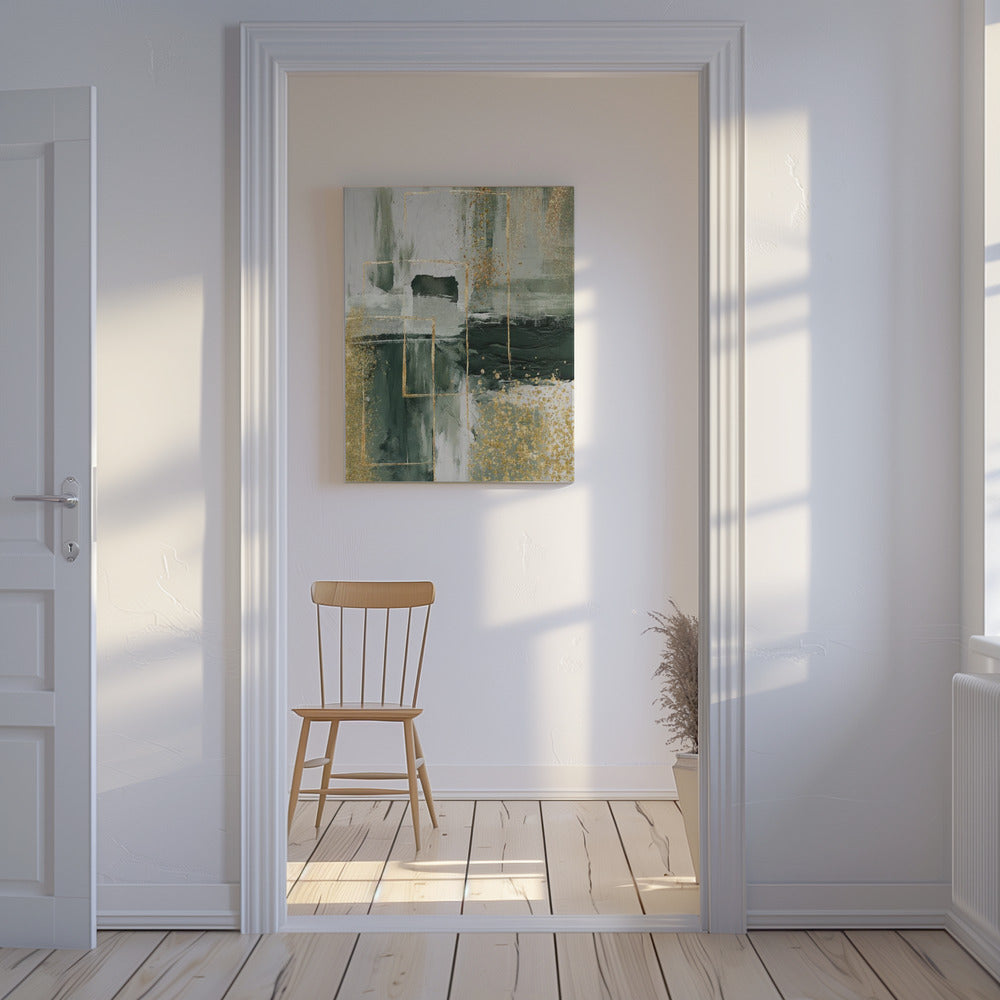 Groen en Goud Moment 3 | Canvas