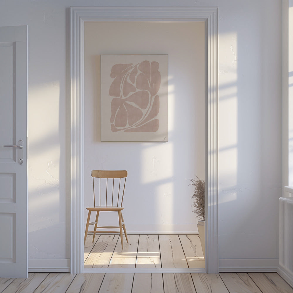 Beige abstracte vormen | Canvas