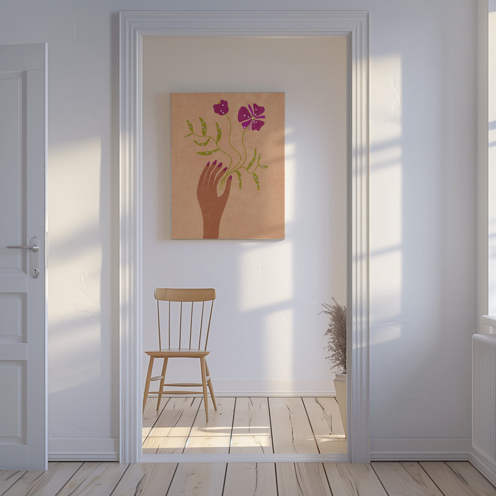 Bloem in mijn hand | Canvas