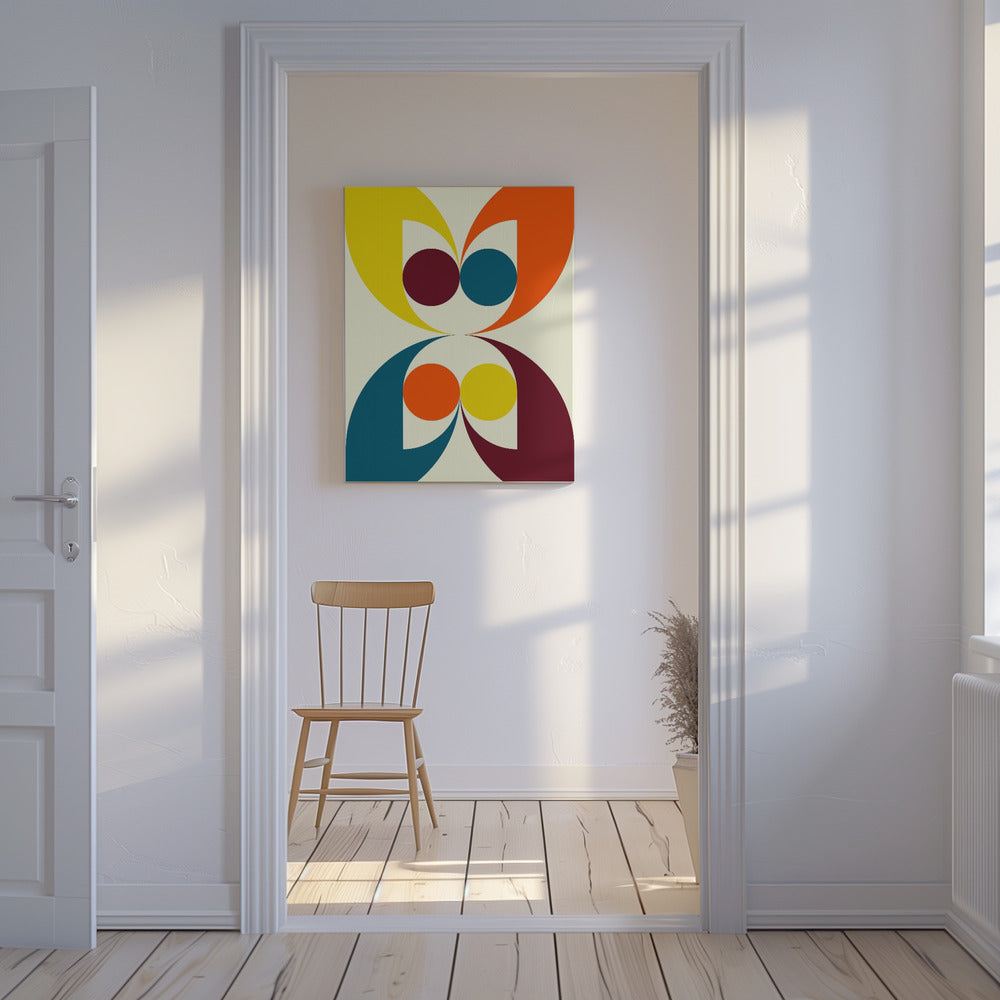 Kleurrijke symmetrische vormen en cirkels | Canvas