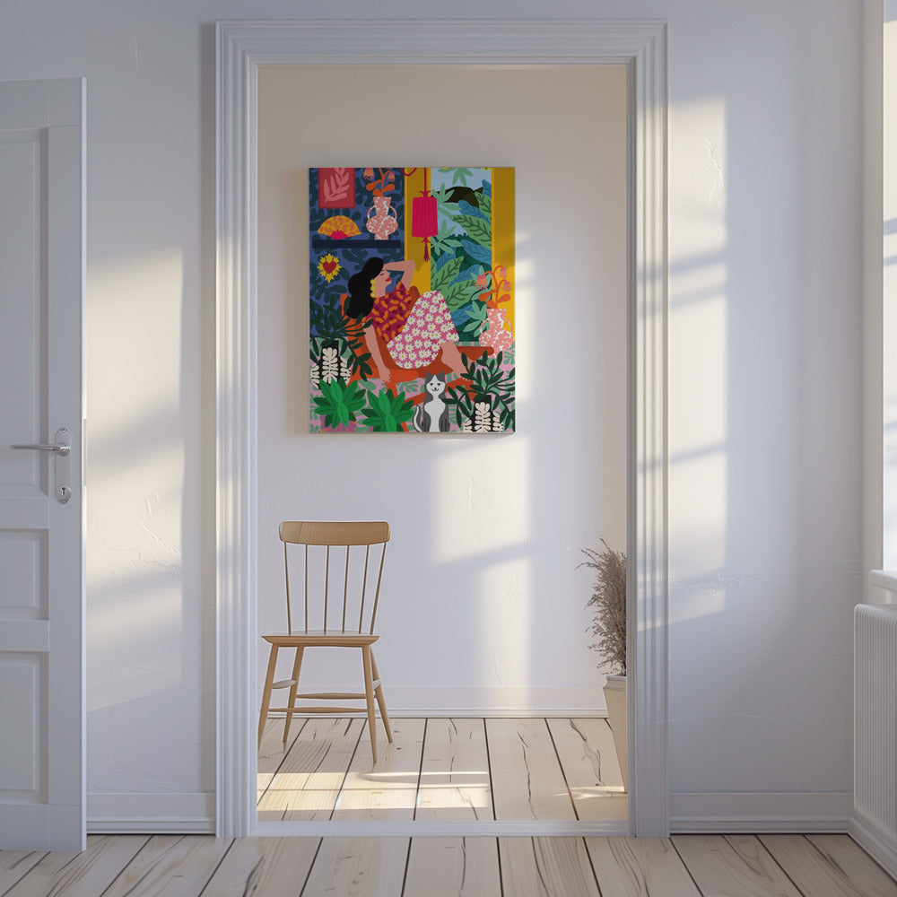 Flower power Vrouw | Canvas