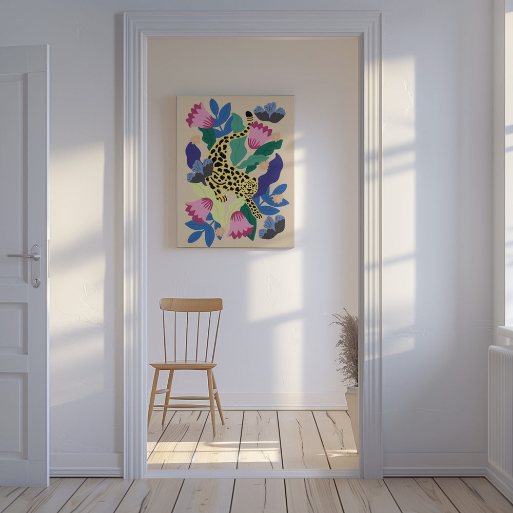 Bloemenluipaard | Canvas