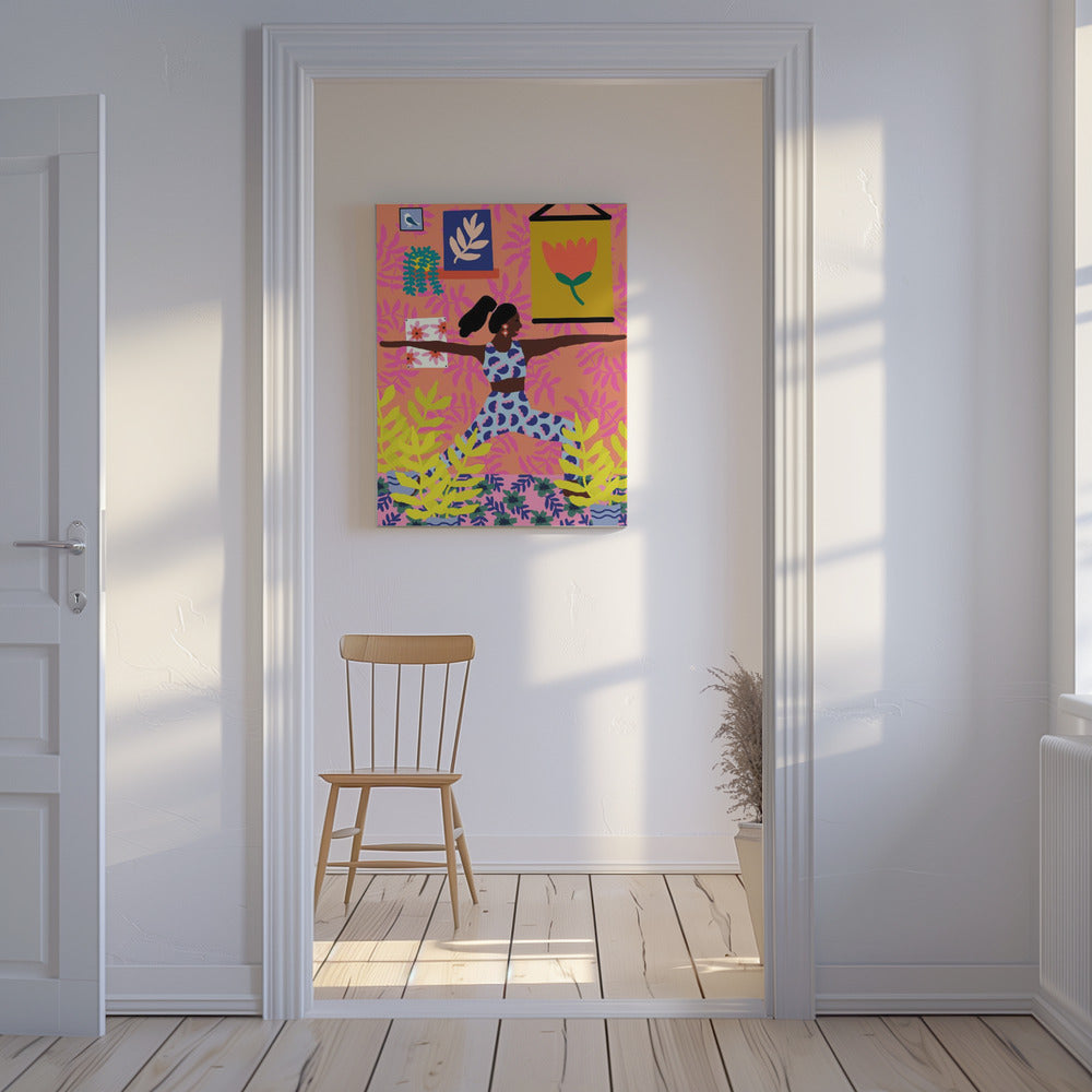 Yoga Warrior-positie | Canvas