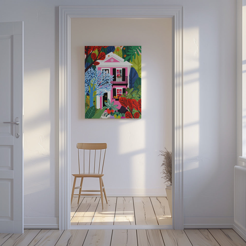 Huis in het bos | Canvas