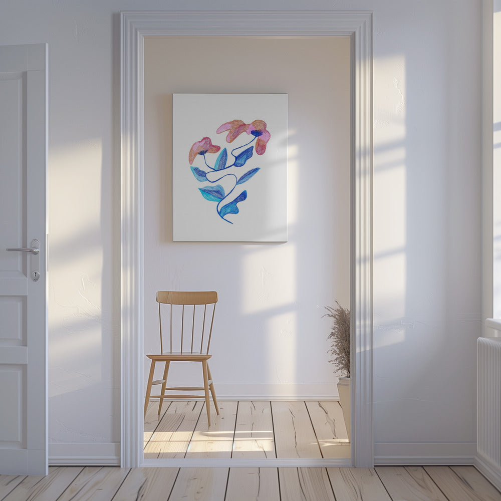 Abstracte bloem | Canvas