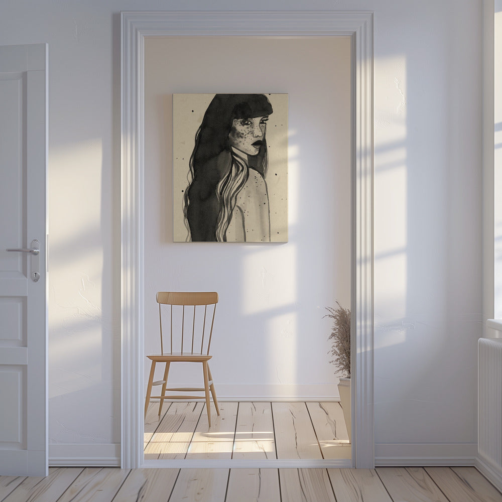 Langharige dame | Canvas