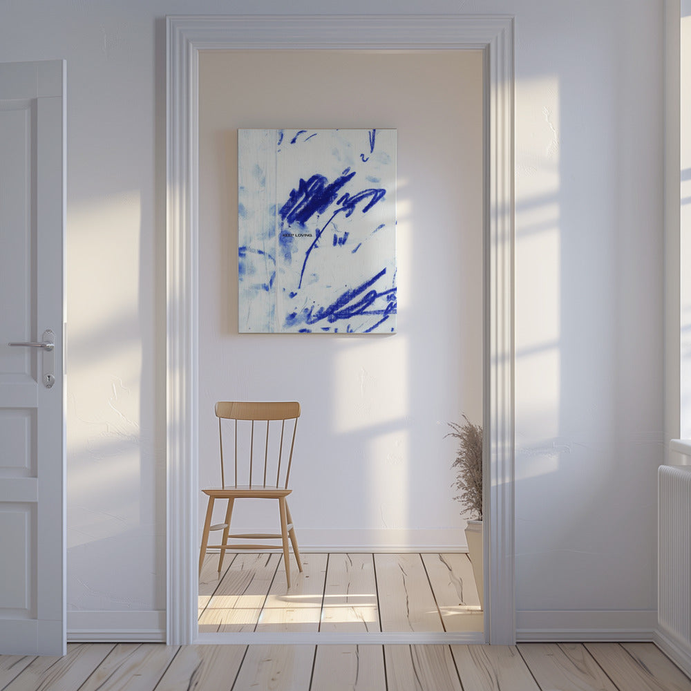Blue Whispers With Keep Loving | Canvas