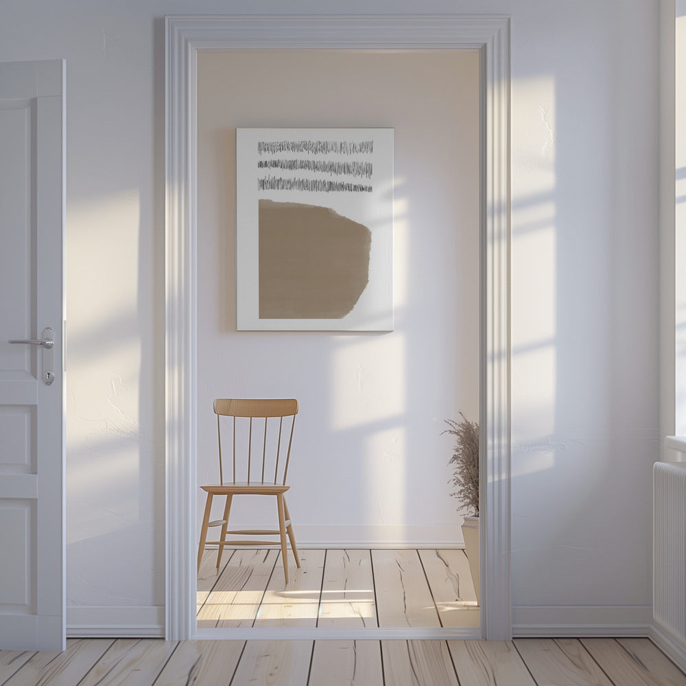Elementen met kruisende zwarte lijnen | Canvas