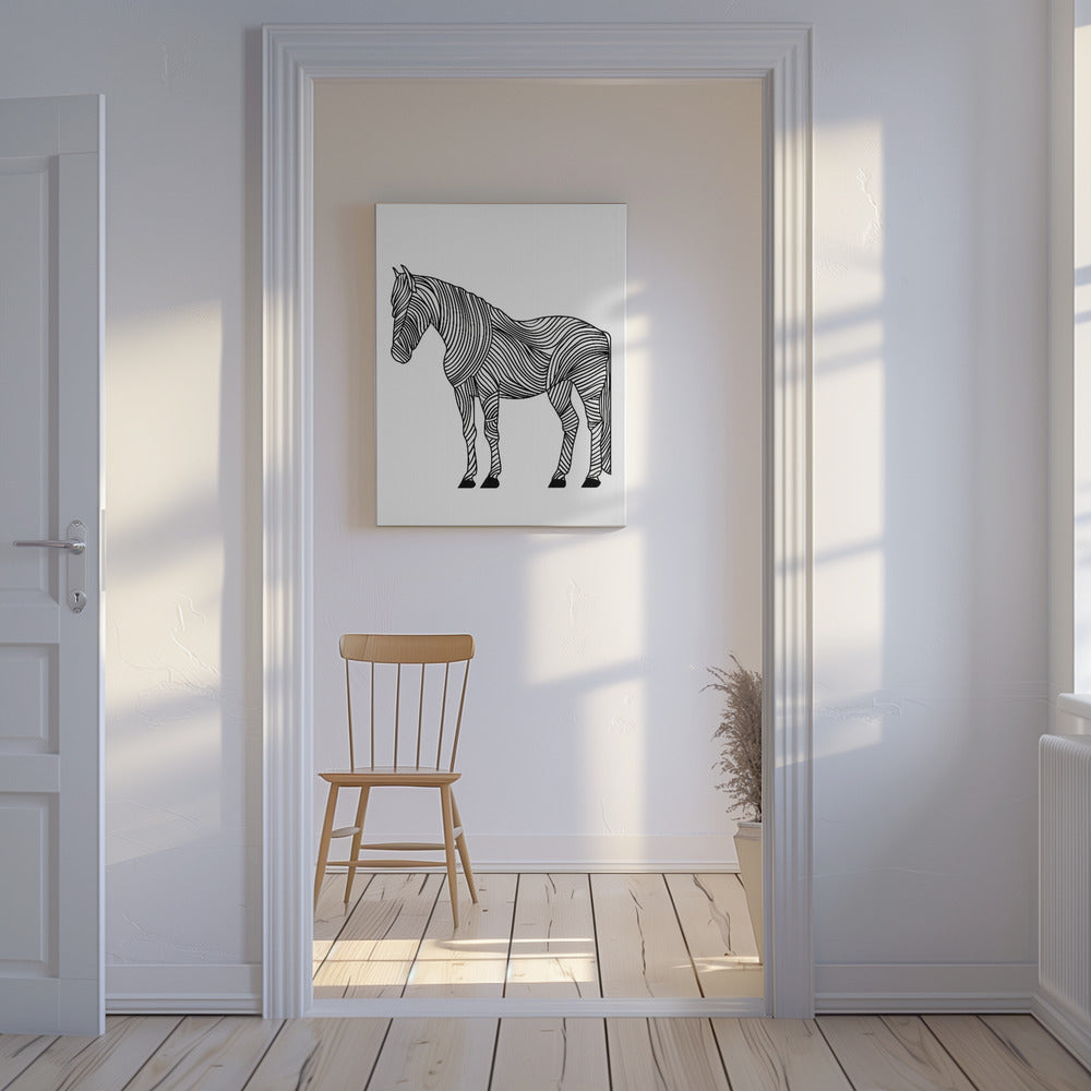 Lijnenkunst Paard | Canvas