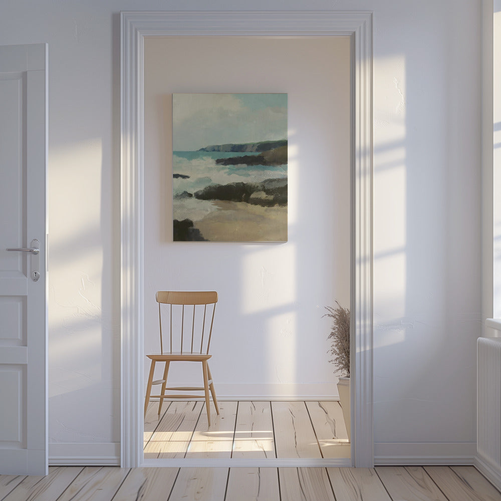 Rotsachtig strand | Canvas