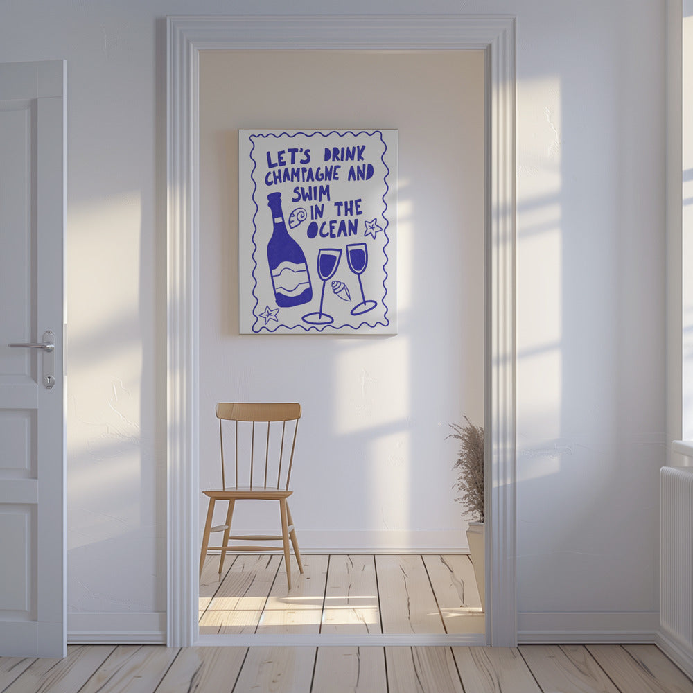 Champagne and Ocean | Canvas