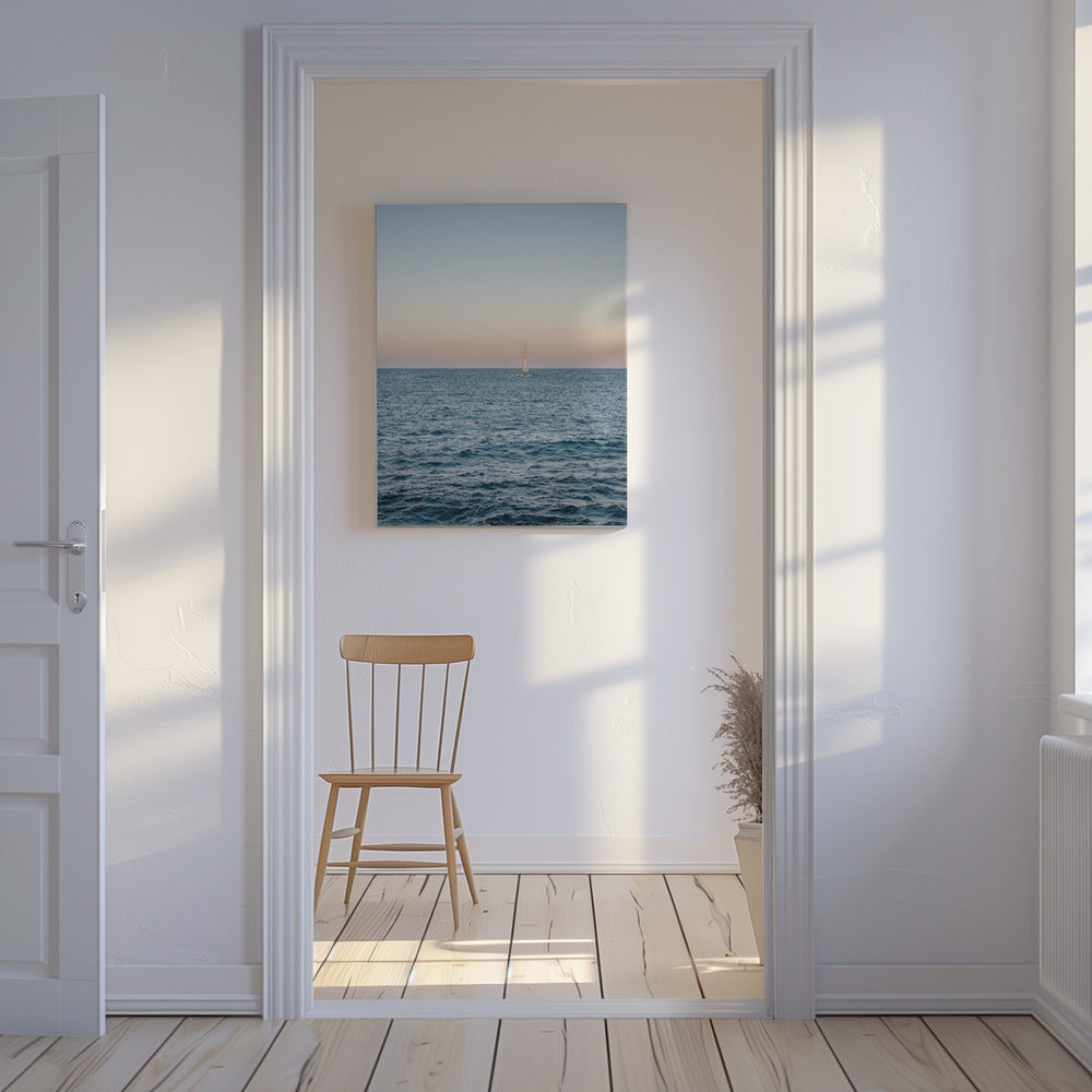 Zeilen langs de Amalfikust bij zonsondergang | Reisfotografie in Italië | Canvas