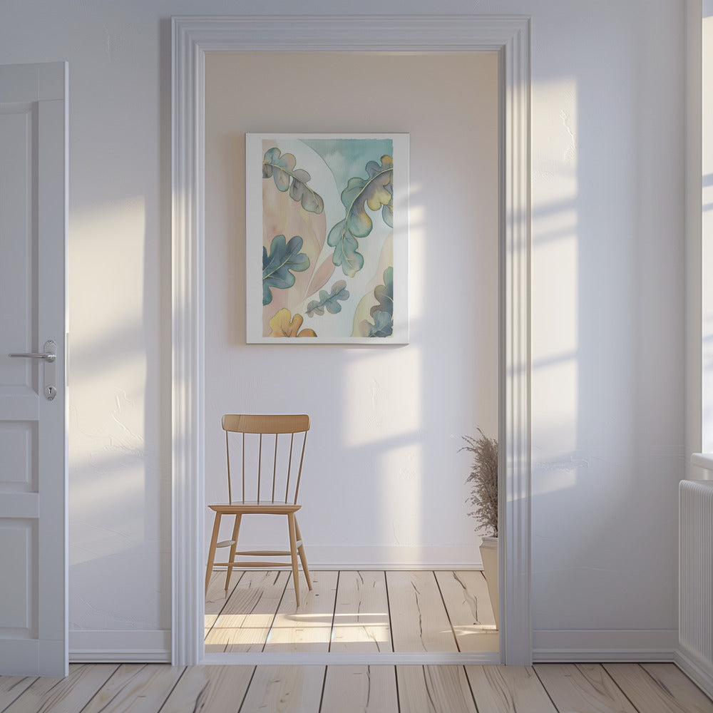 Watercolor Oak Leafs | Canvas
