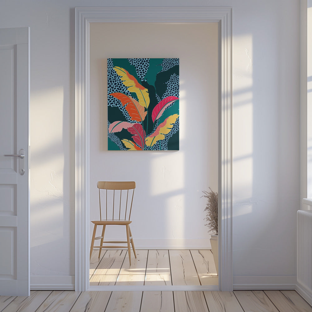 Blauwgroen & Mandarijn | Canvas