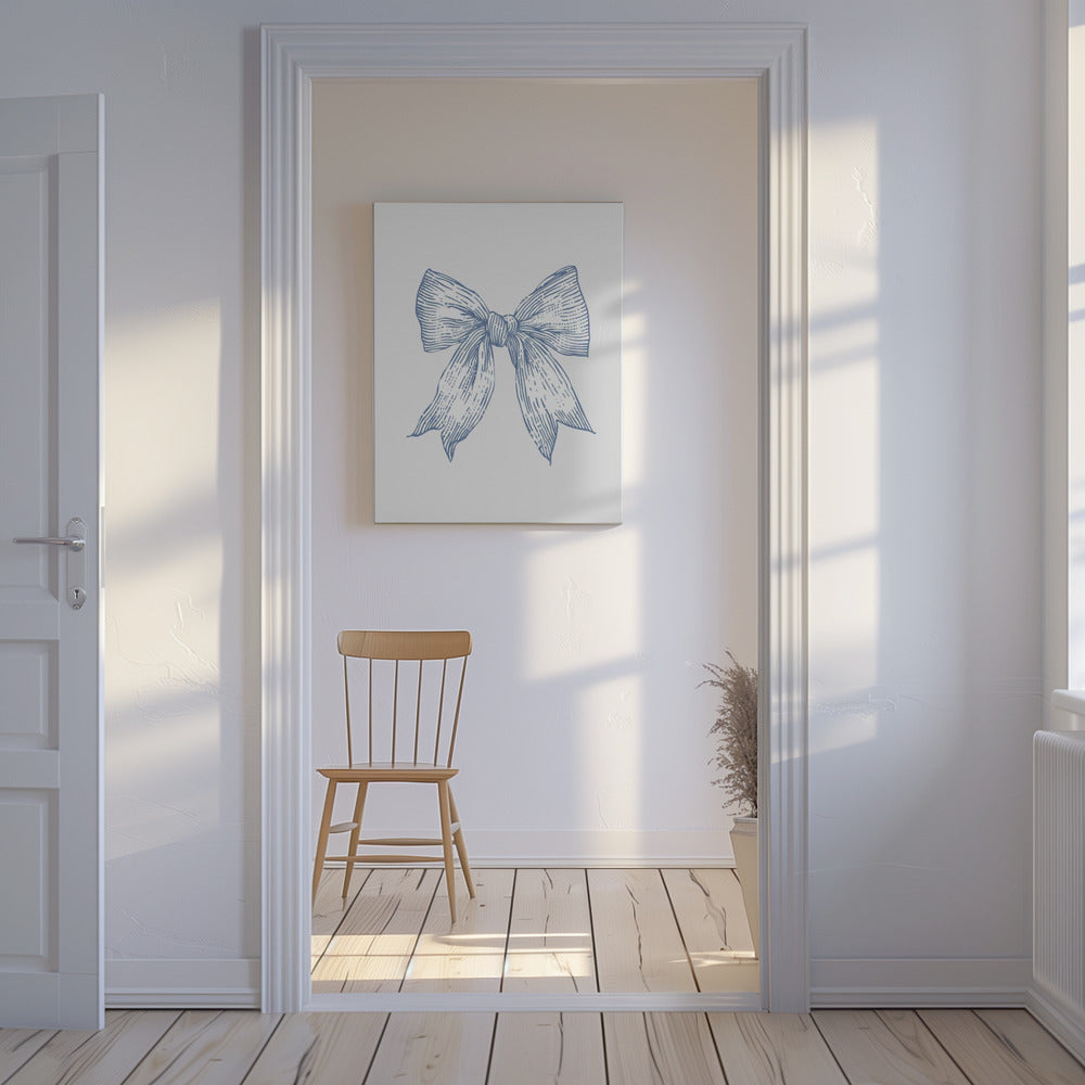 Nautisch lichtblauw strikje | Canvas