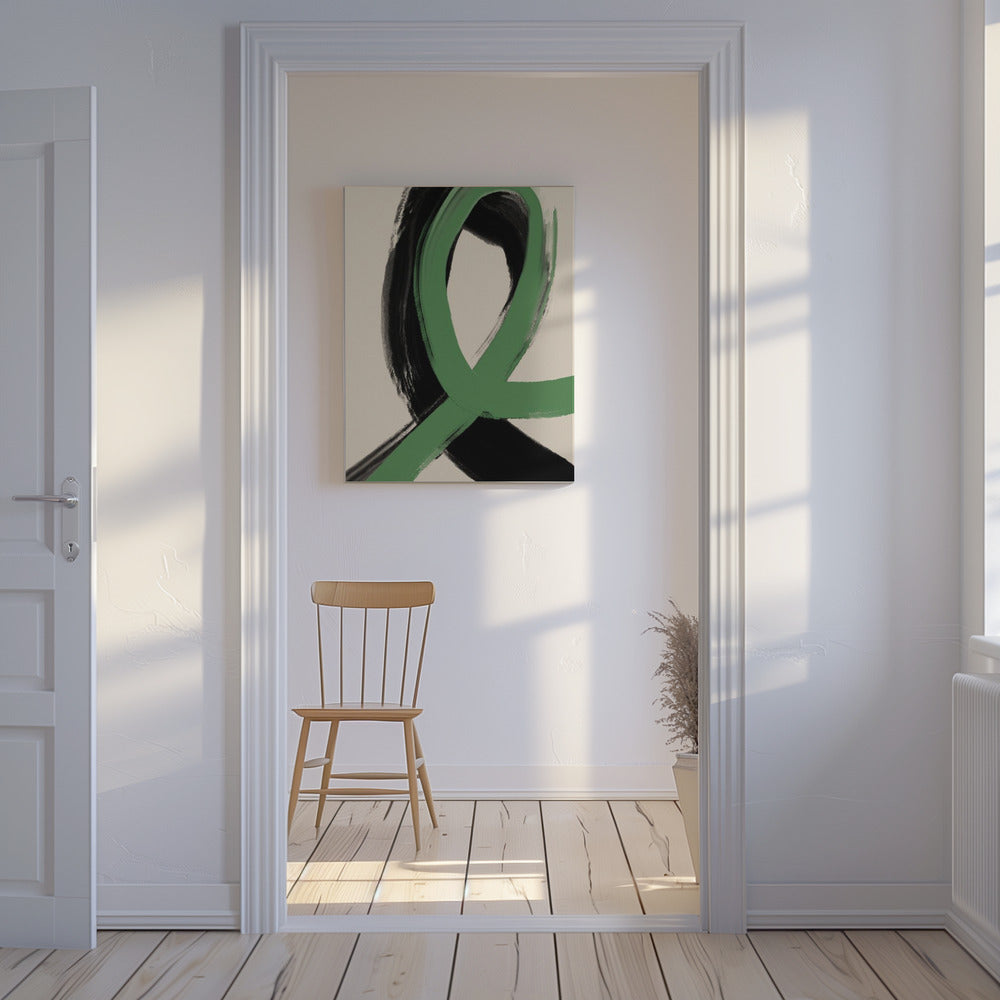 Groene lintstroom | Canvas