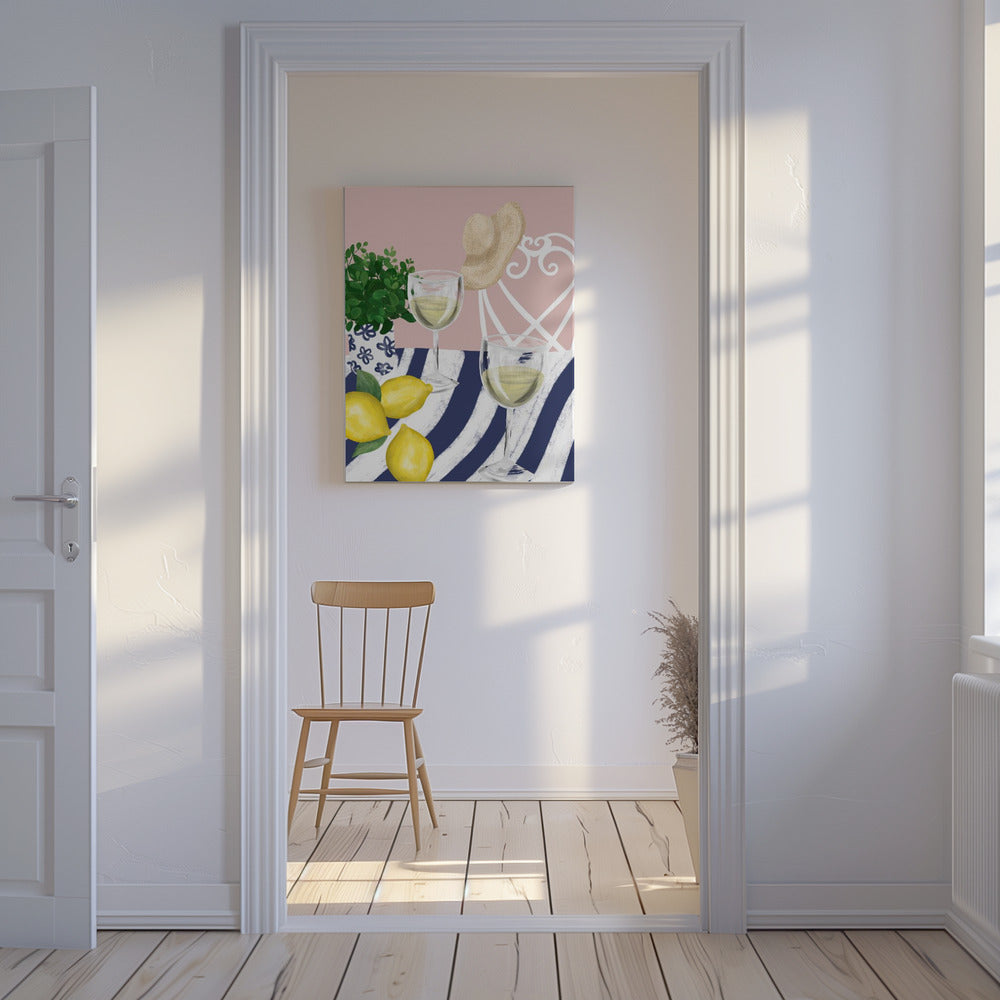 Witte wijn voor twee | Canvas