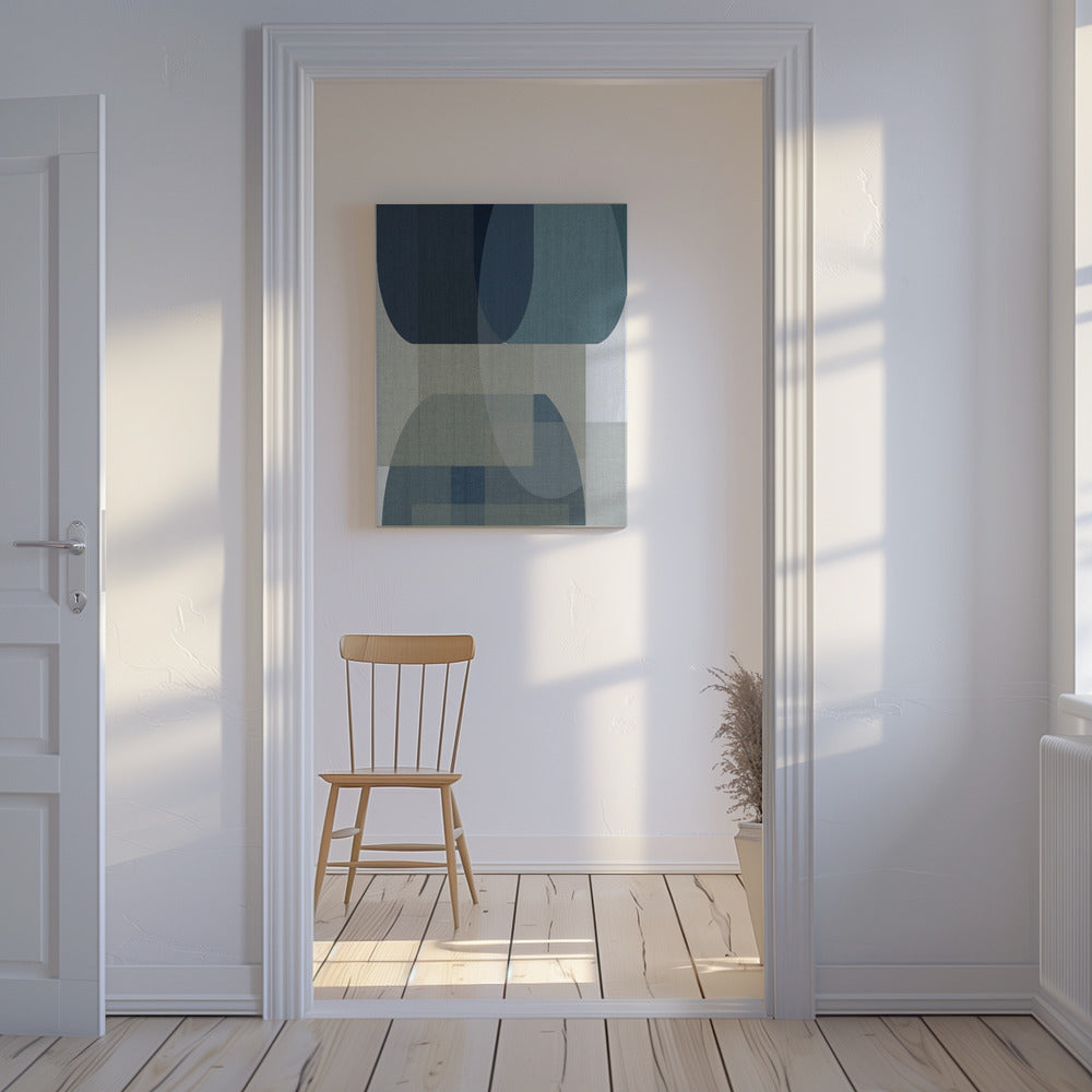 Geweven blauwe lagen 2 | Canvas