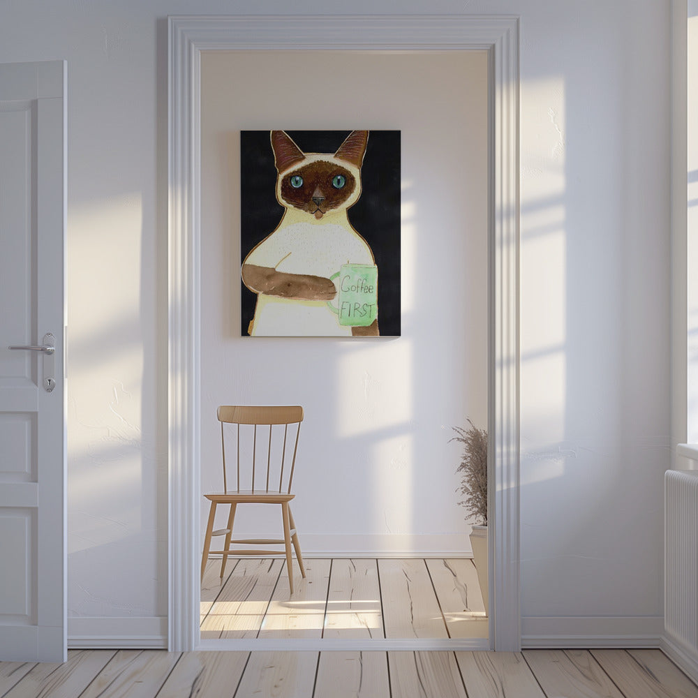 koffiekat 2 Siamese | Canvas
