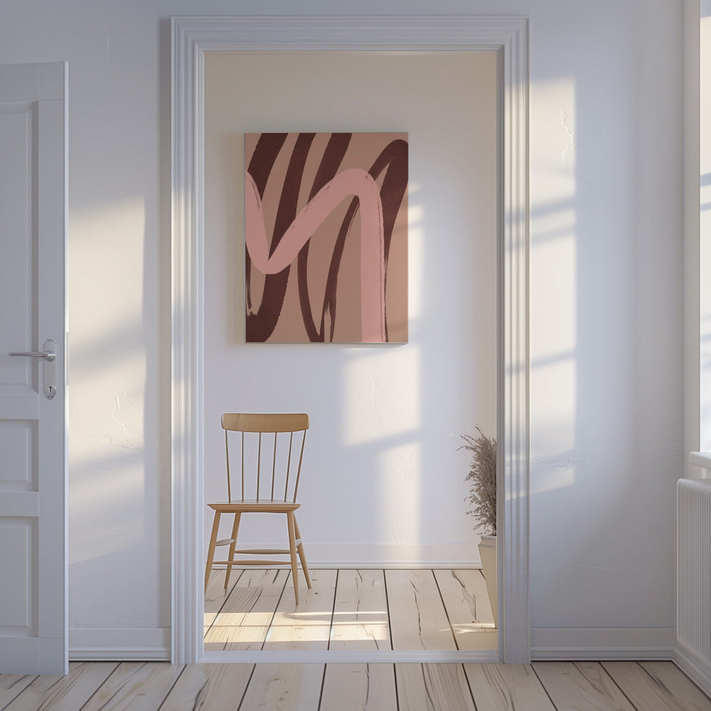 Gebogen tinten dansen | Canvas