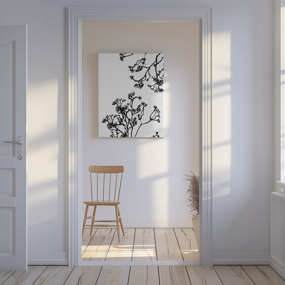 Silhouet van bloesembomen | Canvas