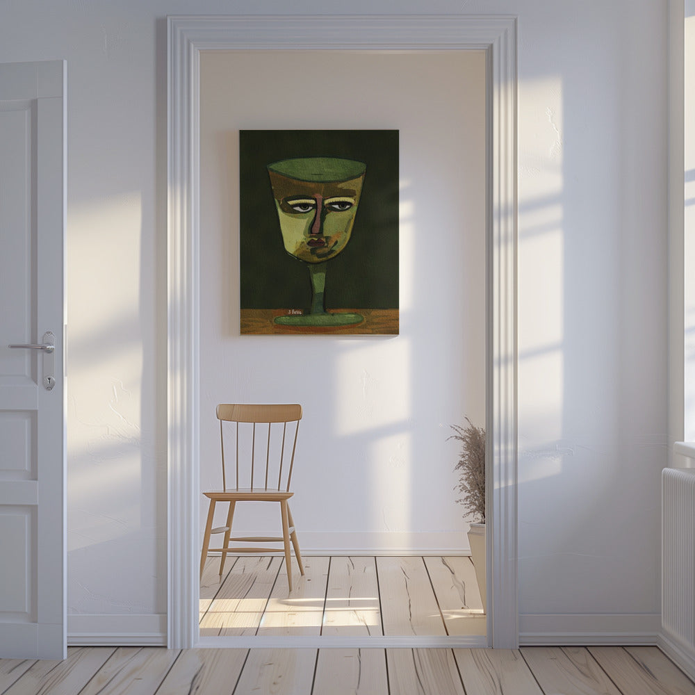 Wijnglas Dame groen | Canvas