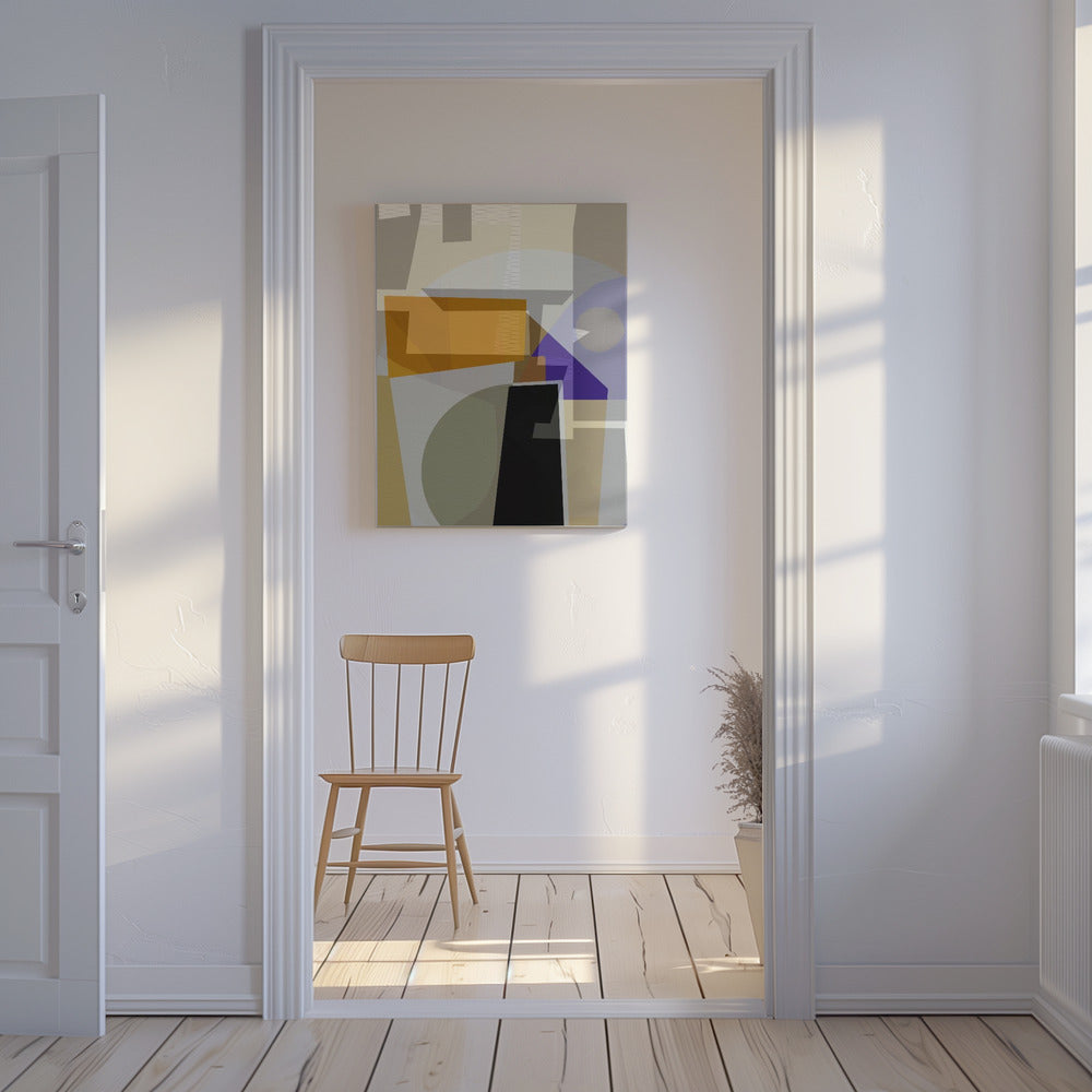 Geel Paars Geweven 3 | Canvas