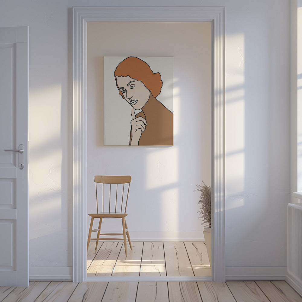 Denkende vrouw | Canvas