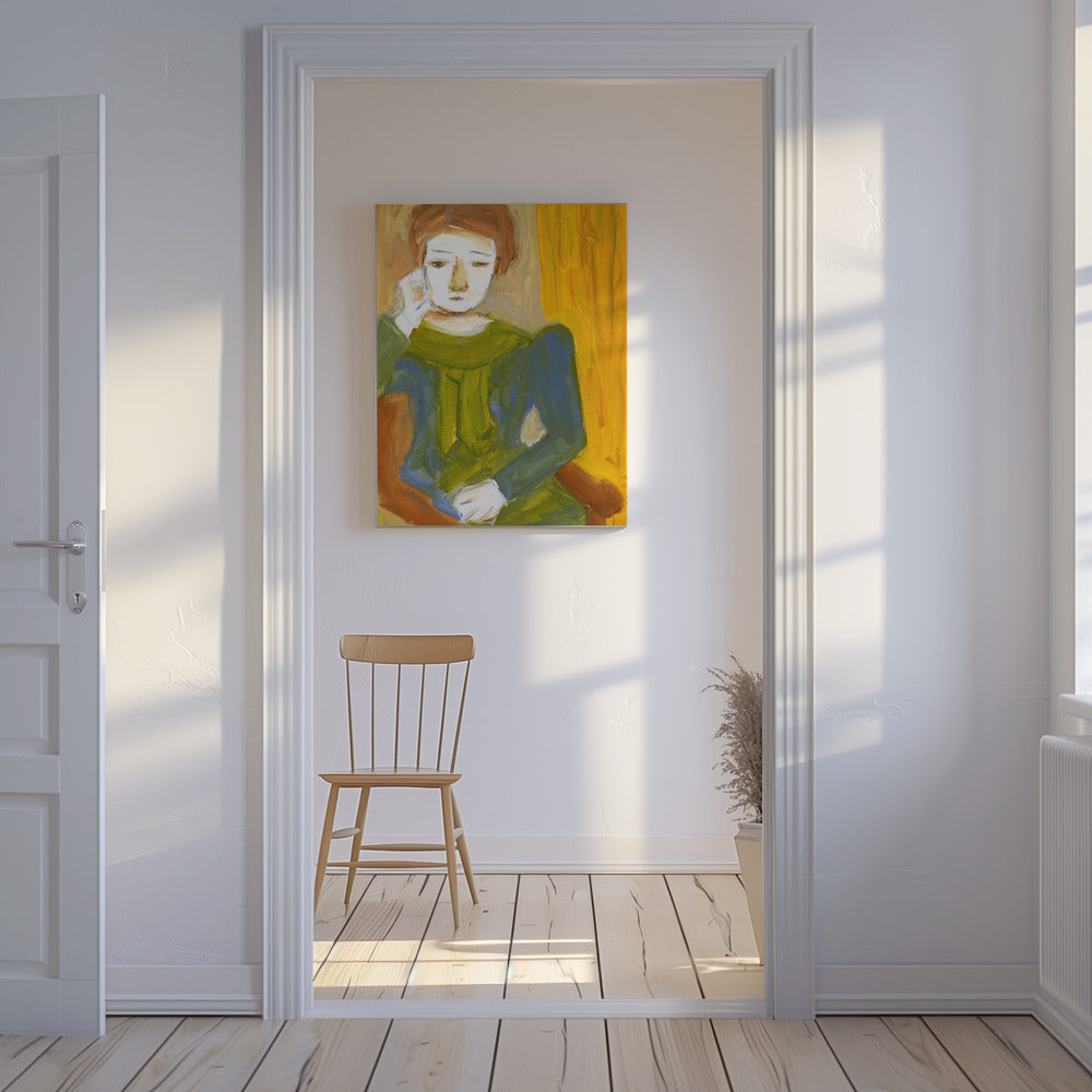 Denkende dame | Canvas