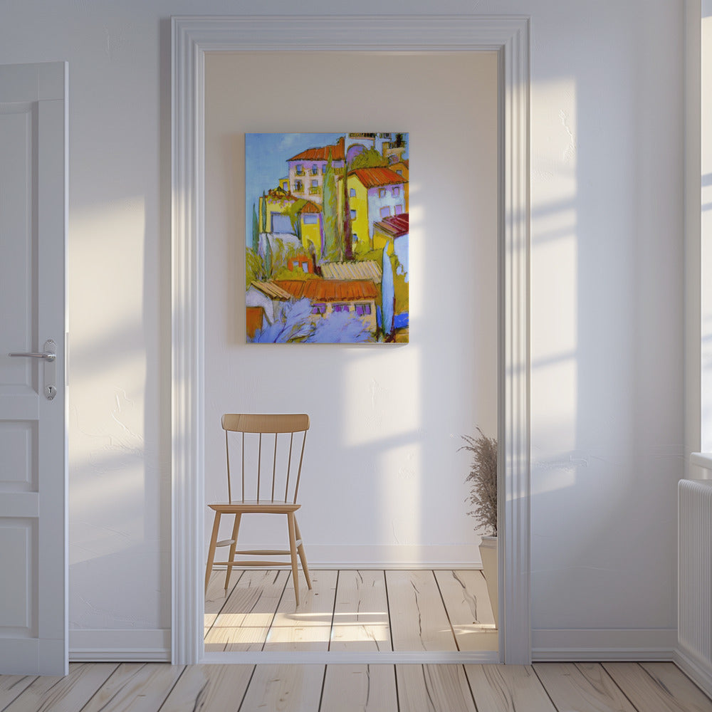 Hill Side Village | Canvas