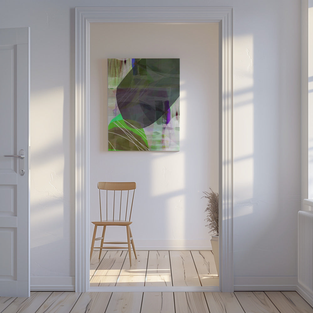 Abstracte groene vormen 1 | Canvas