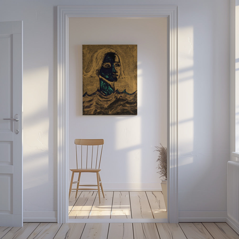 De zwemmer bruin | Canvas