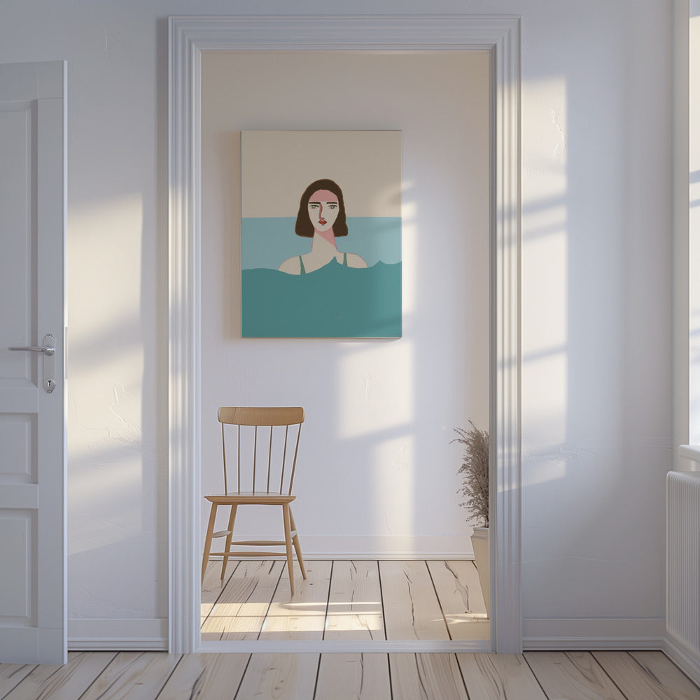 Ocean swimmer Brunette | Canvas